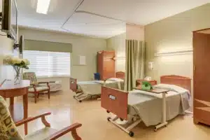 A semi-private room at Kettering Heights